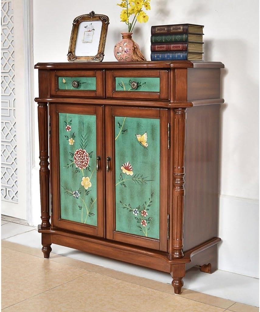 Pastoral Painted Retro Old Furniture Storage Drawer Sideboard P23520