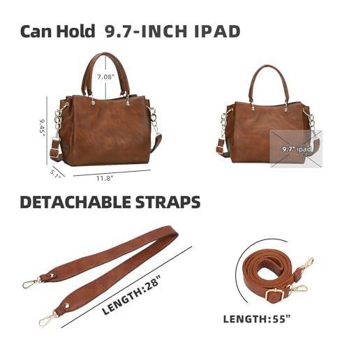 PU Leather Top Handle Satchel Shoulder Bag Tote Bag J149064
