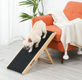 18" Tall Adjustable Wooden Folding Pet Ramp with Non Slip Carpet Surface U306800
