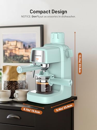 Compact 4 Cup Espresso Machine with Milk Frother J640696