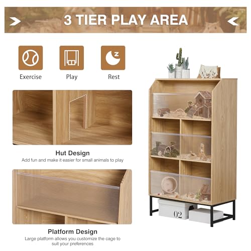 3-Tier Small Animals Cage with Acrylic Panels X665388