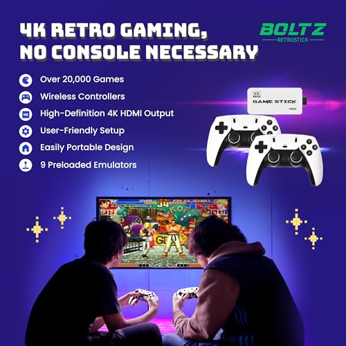 Retro Gaming Console with 40,000+ Classic Video Games, 256GB Storage, 4K HDMI Output, 2 Wireless 2.4GHz Controllers G42491
