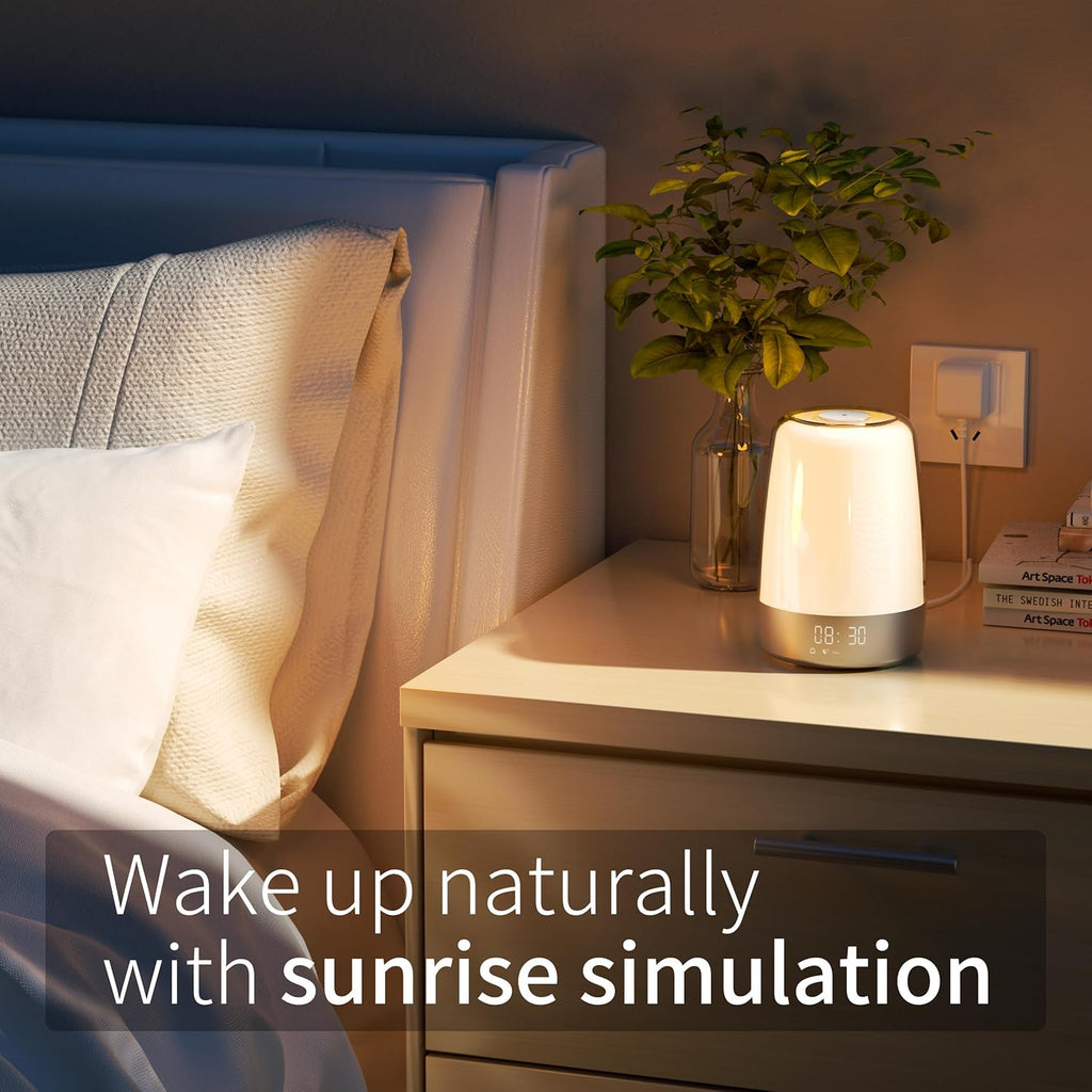 Dimmable Touch Sunrise Alarm Clock with 6 RGB Colors 5 Nature Sounds O8732