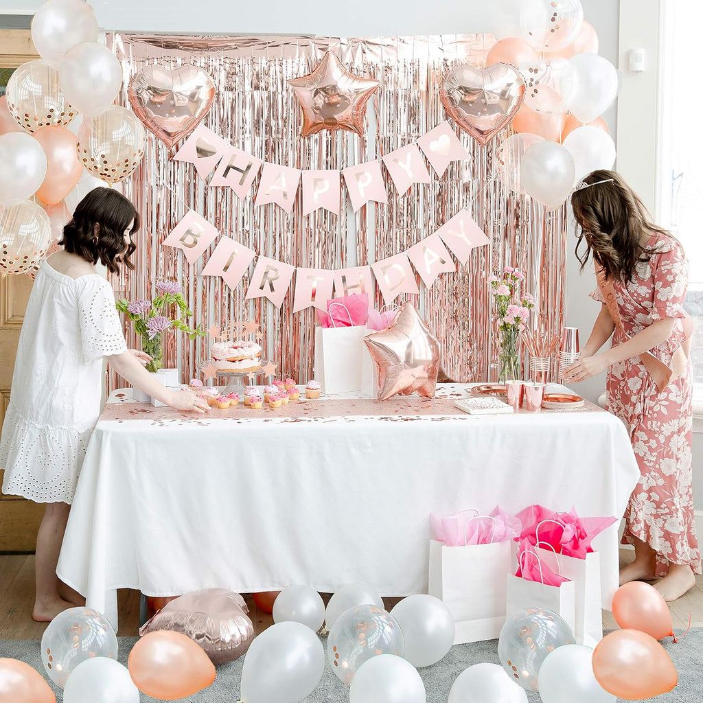 225 PC Rose Gold Birthday Party Decorations Kit D834