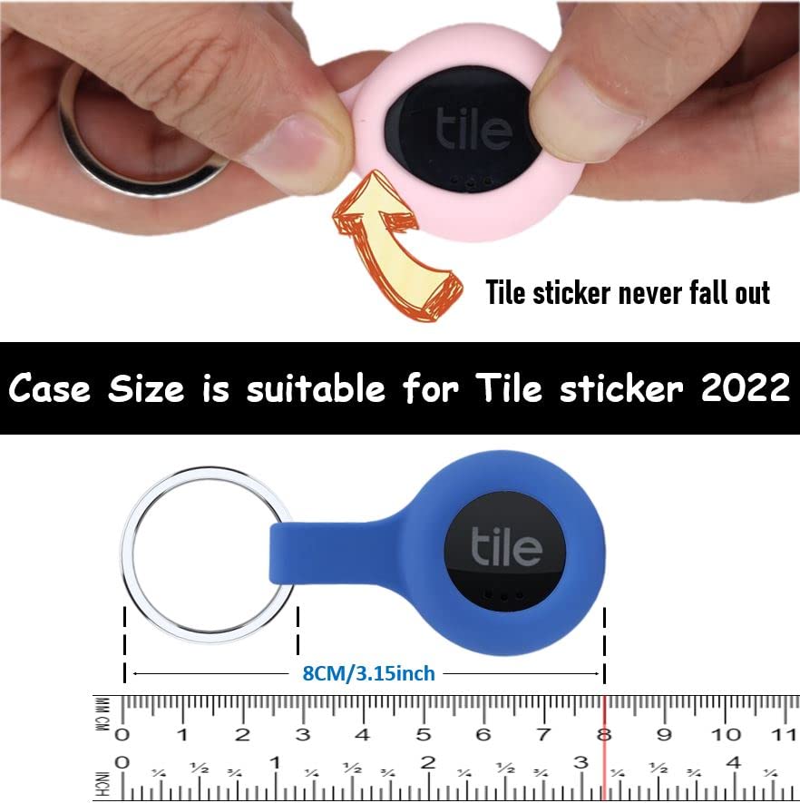 4 Packs Silicone Case for Tile Tracker Tag with Keychain (Black,Green,Pink,Blue) U854370