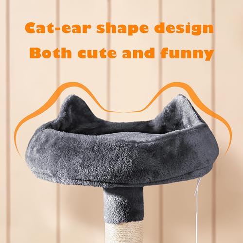 Dark Gray Cat Tree with Platform, Hammock, Scratching Posts C30999