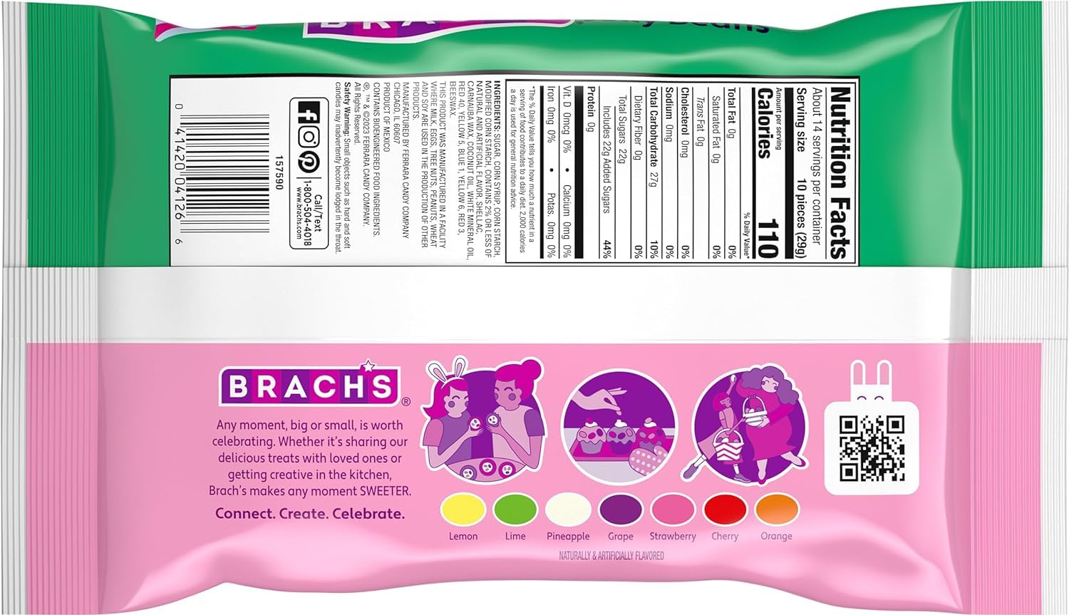 Assorted Fruit Flavors Jelly Beans, Pack of 2-14.5oz Bags V802644