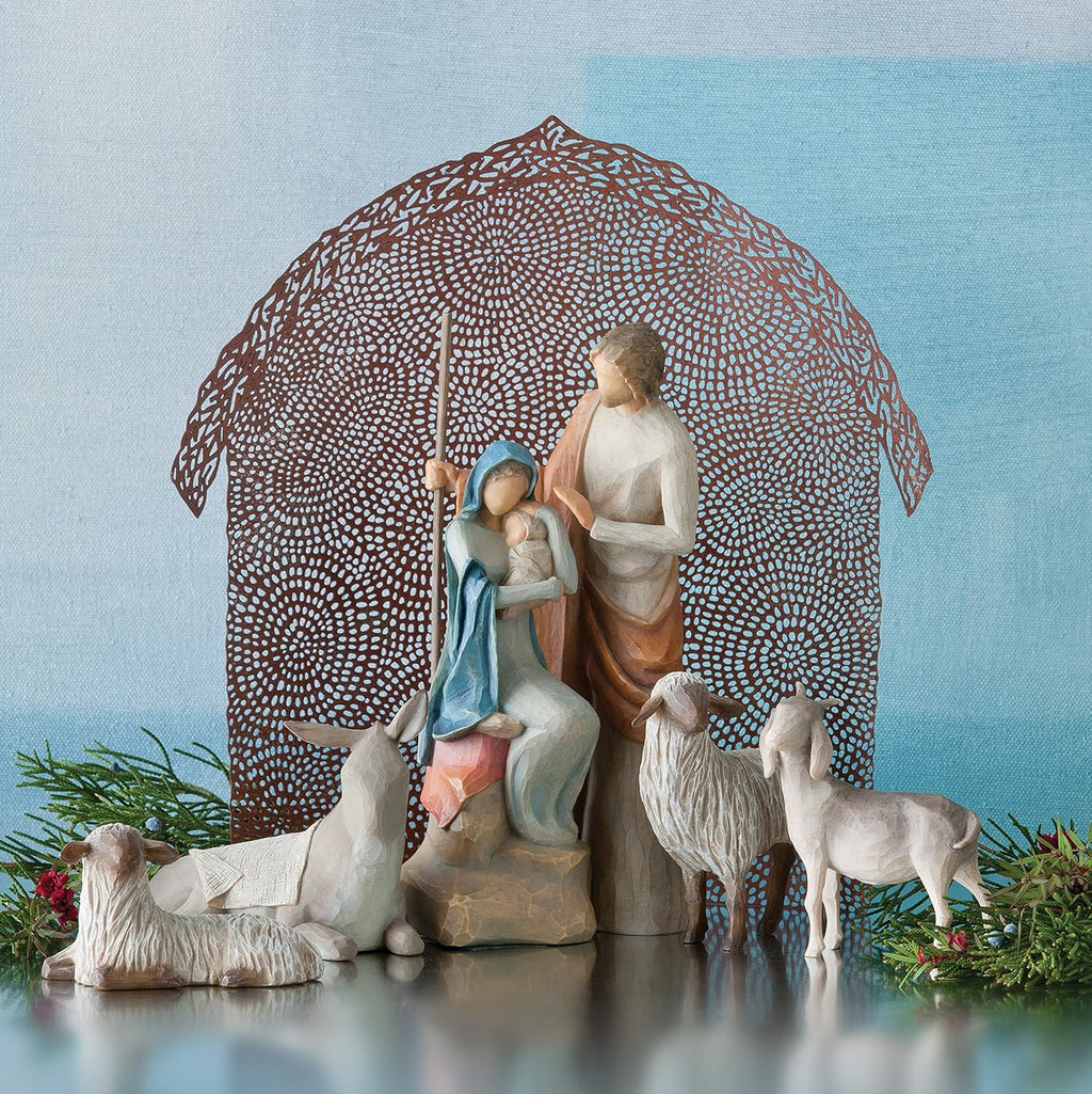 pierced-metal nativity backdrop I3584