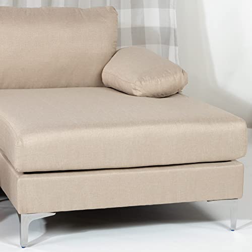 Linen Fabric U-Shape Sectional Sofa with Double Extra Wide Chaise Lounge D18419