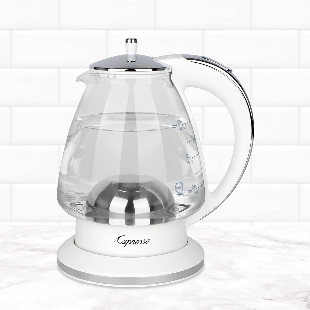 White 48 oz Glass Kettle V1896