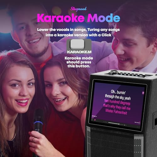 Portable Bluetooth Karaoke Machine with 2 Wireless Microphones G372