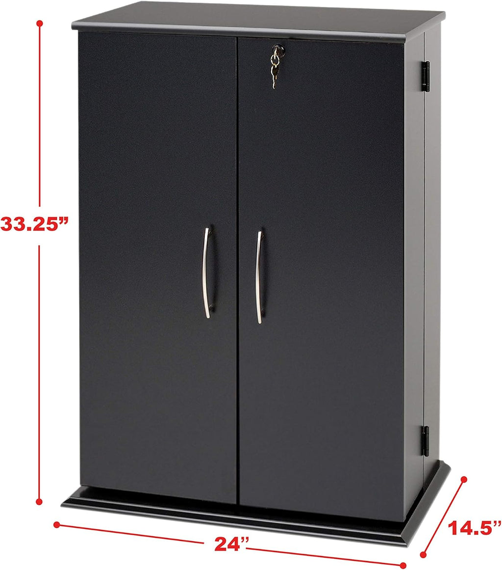 Black Locking Media Storage Cabinet T348