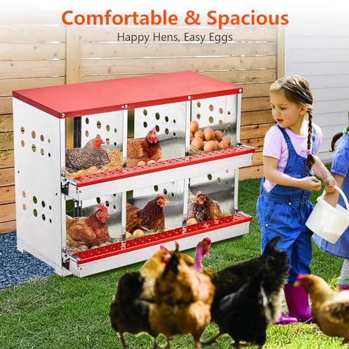 6 Compartment Metal Chicken Nesting Boxes S209