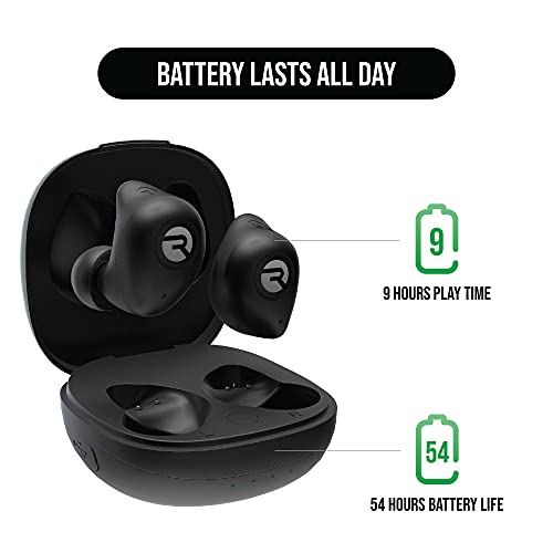 Black Bluetooth 5.3 True Wireless Earbuds with Built in Mic Q6828