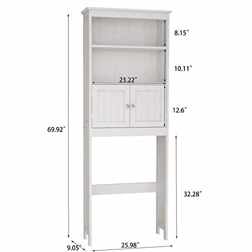 White 2 Door Wooden Floor Storage Cabinet with 1 Drawer F152