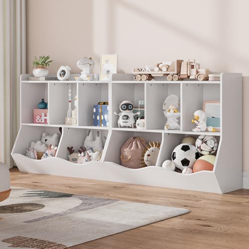Kids Bookshelf and Bookcase Toy Storage Multi Shelf with Cubby Organizer Cabinet B87660