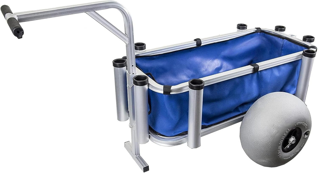 Heavy Duty Aluminum Fishing Cart with Large Wheels, 35" x 16" Basket Q107