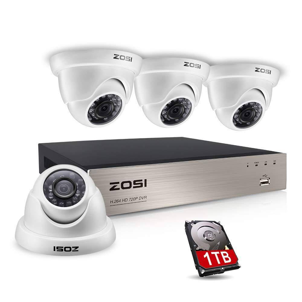 8-Channel 720p DVR 1TB Security Camera System with 4-Wired Dome Cameras H826930