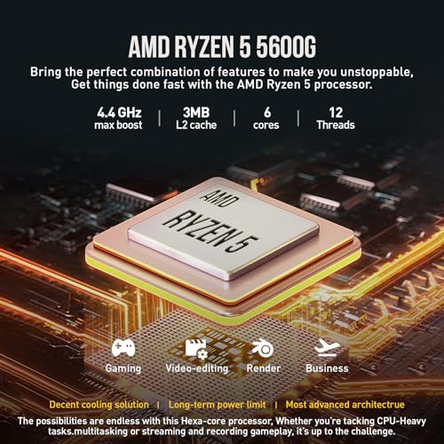 AMD Ryzen 5 Desktop Computer Tower, 32GB RAM 2TB SSD, Windows 11 Pro Y293