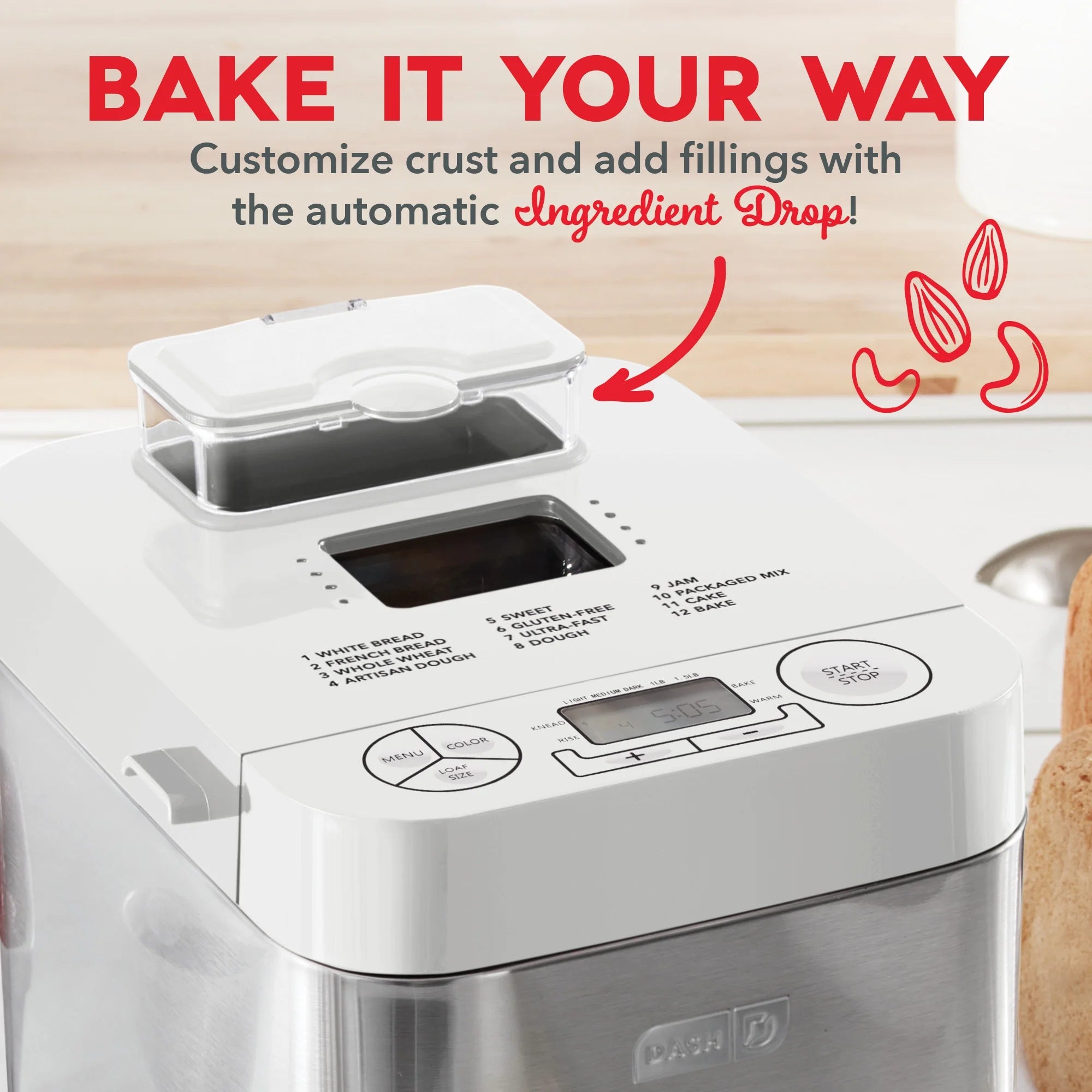 Stainless Steel Bread Maker 1.5lb Loaf Programmable 12 Settings X8816