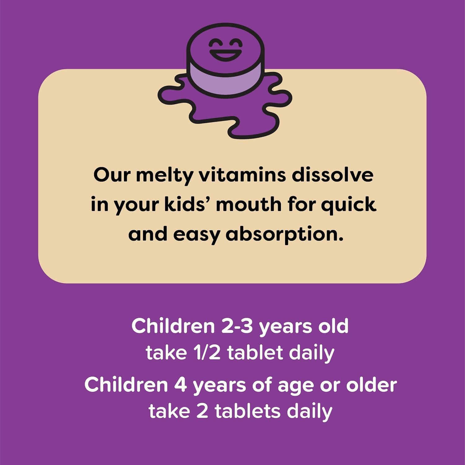 60 Sugar-Free Melty Tabs Kids Multivitamin with Iron I6405