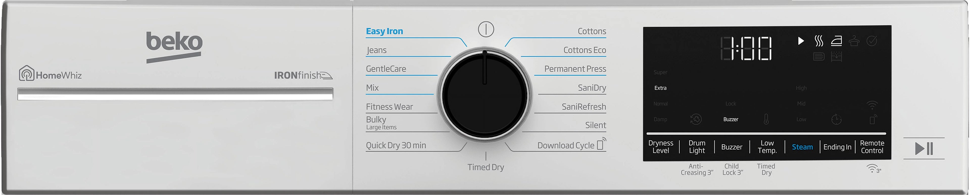 White Front Load Electric Dryer A818