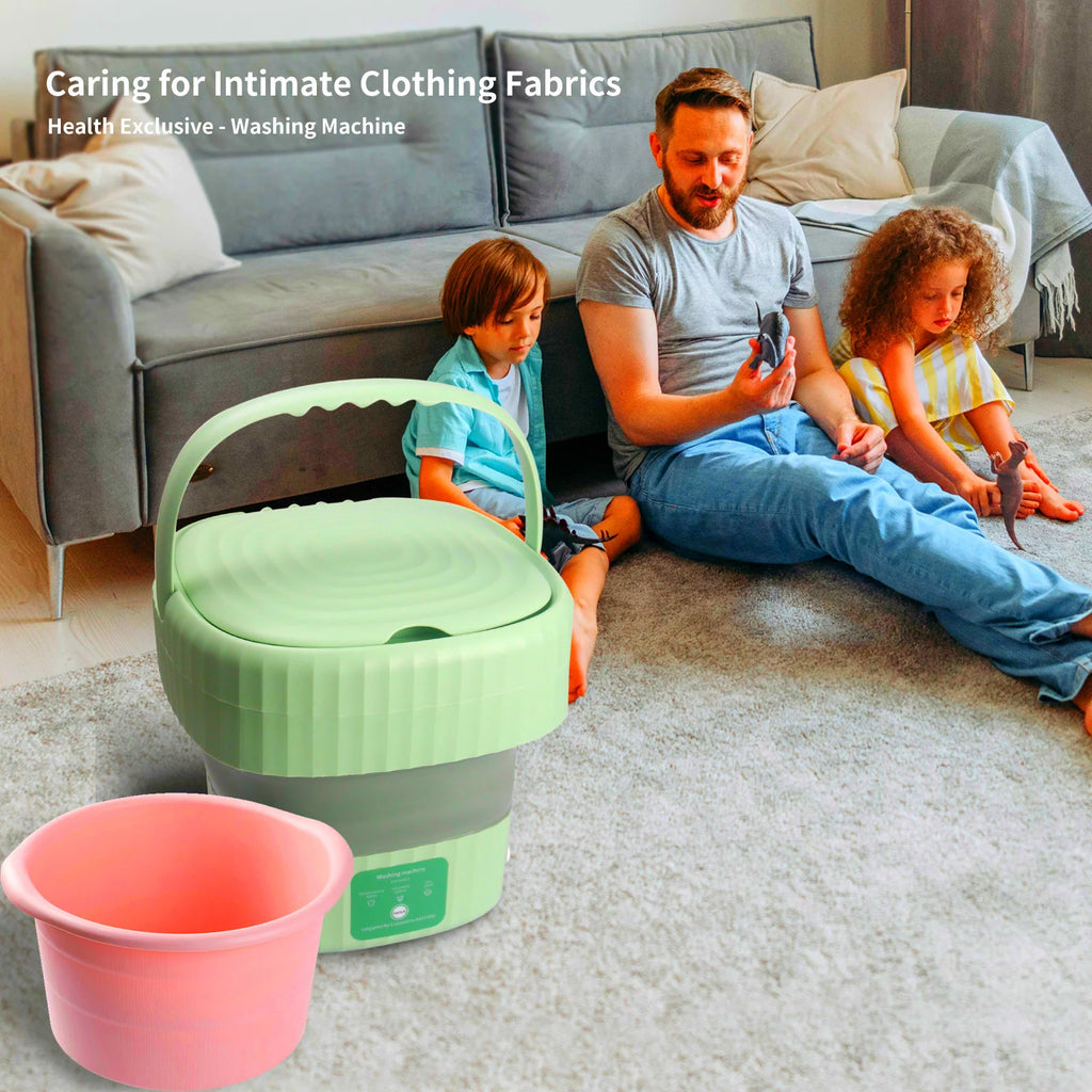 Mini Foldable Washer and Spin Dryer (Green) G7709