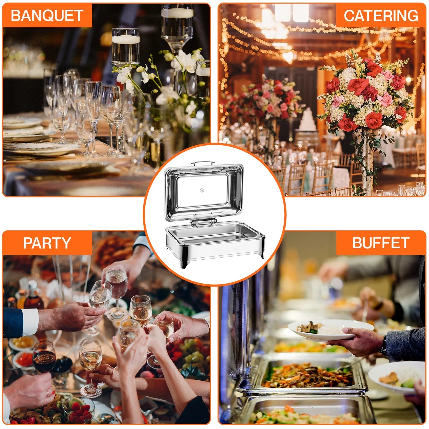 Electric Buffet Server Food Warmer with Glass Window Y21523