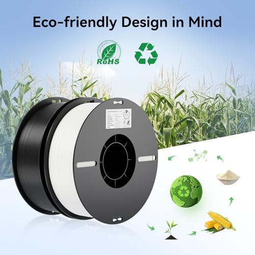 2kg Black & White PLA 1.75mm Filament Bundle S948487