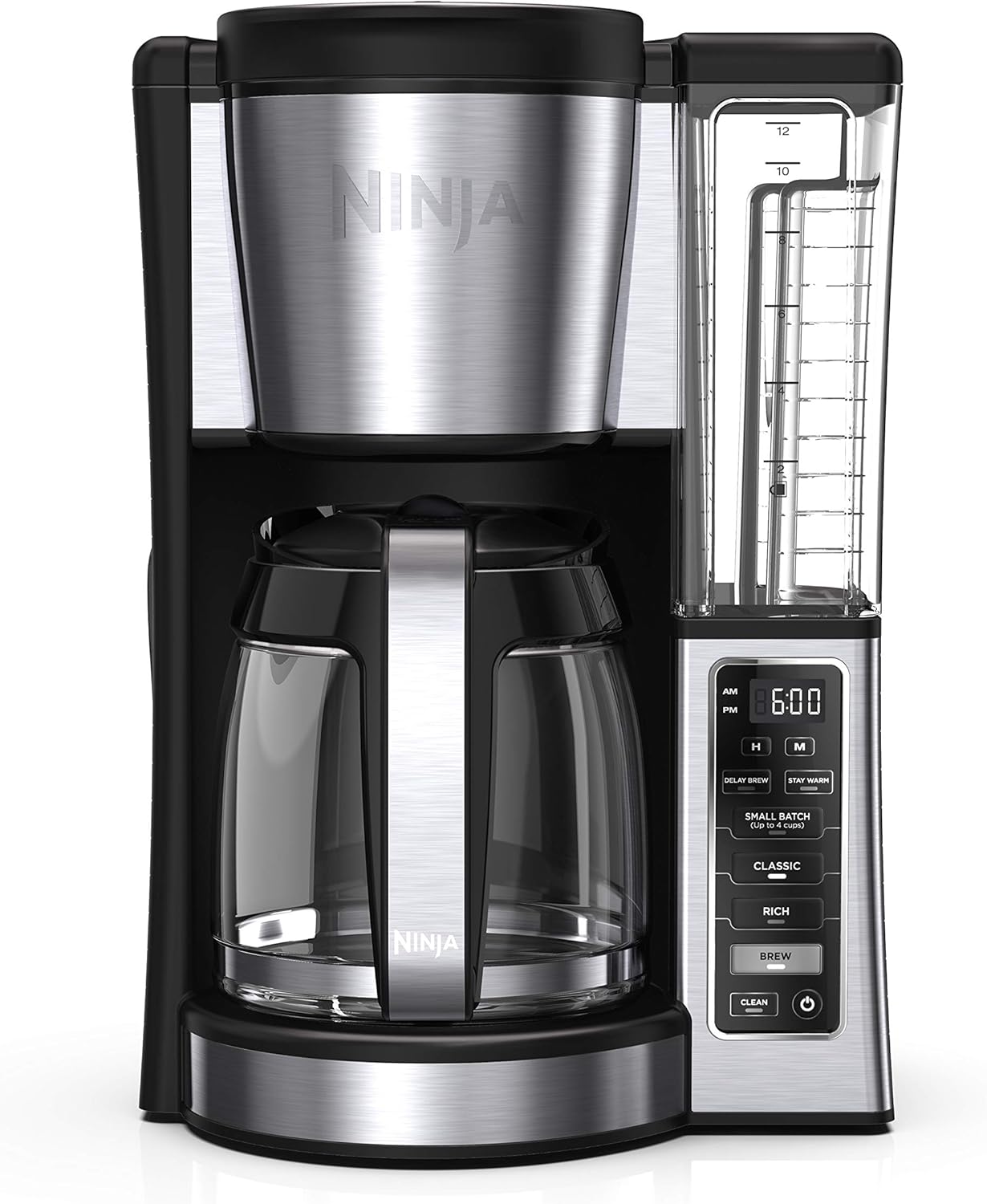 12-cup Glass Carafe Black Stainless Steel Programmable Brewer V78580