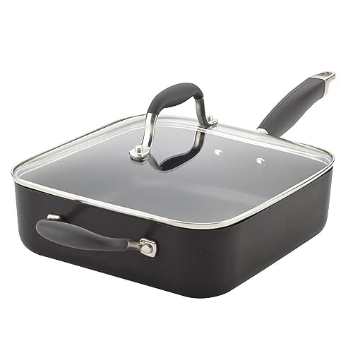 4 Quart Hard Anodized Nonstick Square Fry Pan with Helper Handle K7156