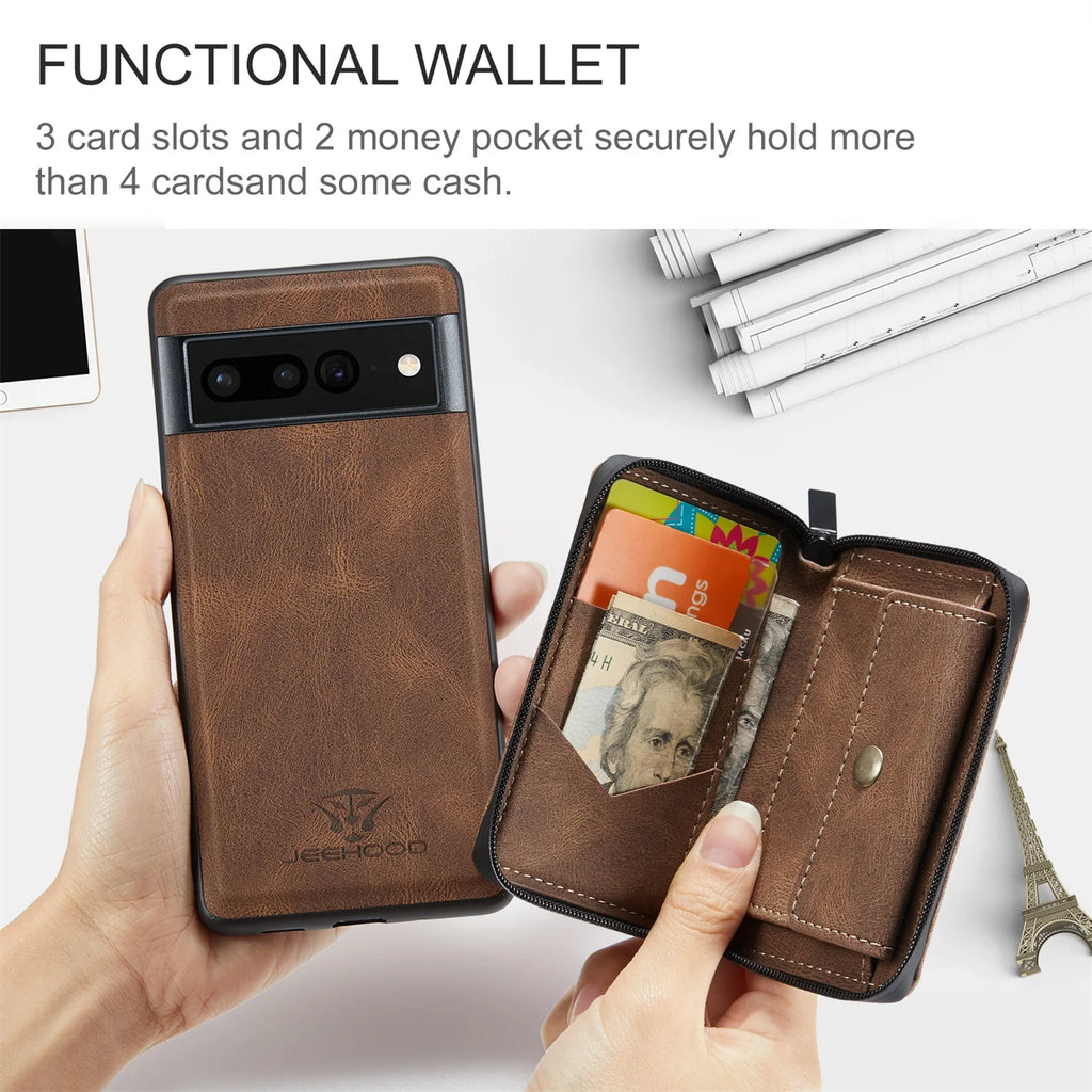 Brown Wallet Case for Google Pixel Fold 5G with Screen Protector V812073