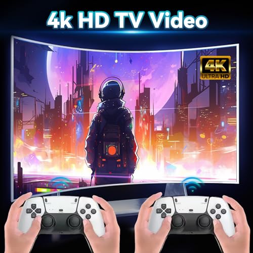 Retro Game Console with 40000+ Games, 4K HDMI, Dual 2.4Ghz Wireless Controllers (128G) T66448