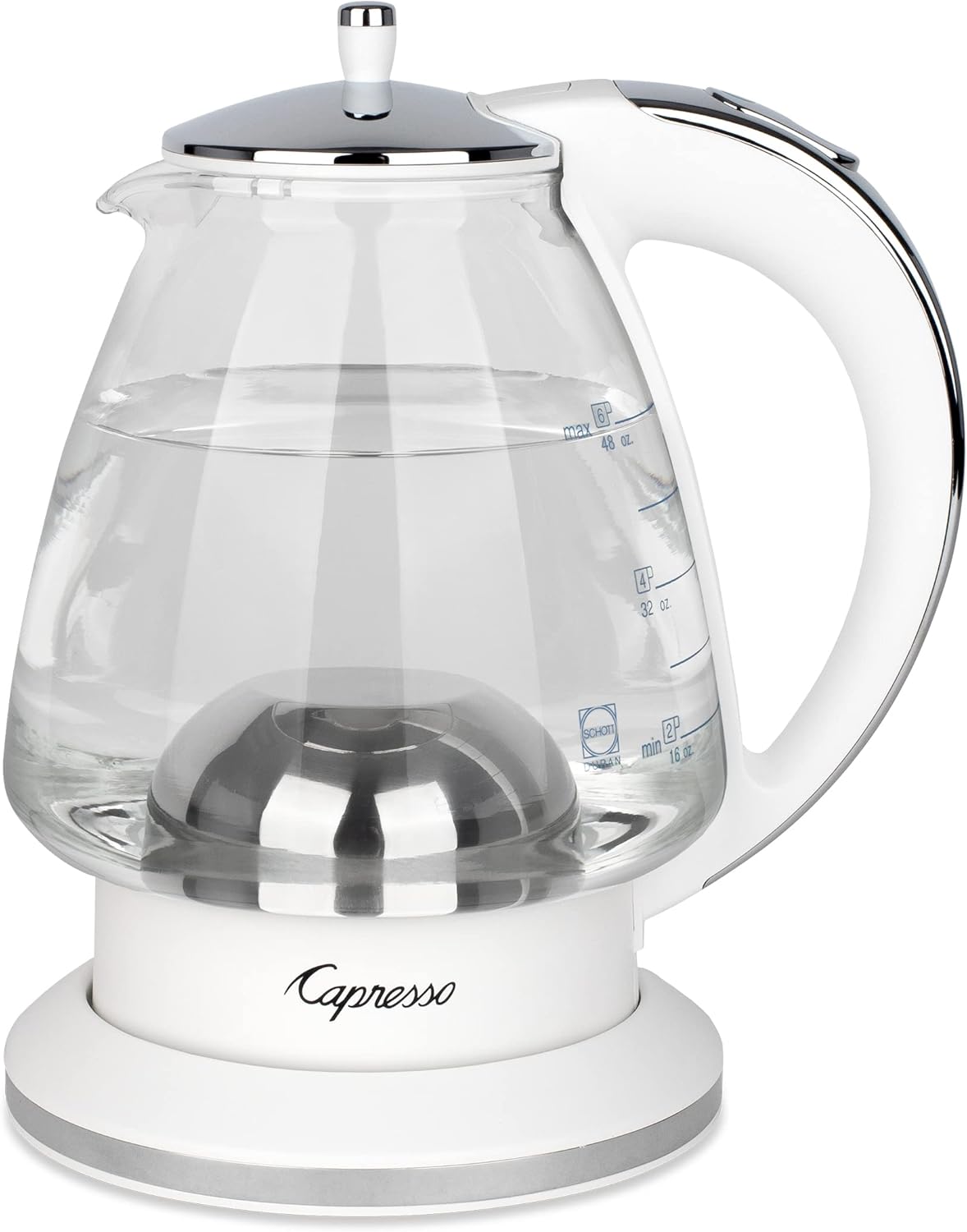 White 48 oz Glass Kettle V1896