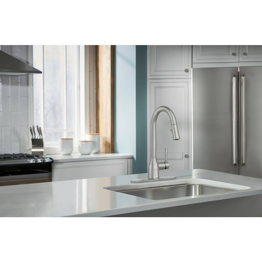 Adler Pull Down Single Handle Kitchen Faucet with Power Clean Finish: Spot Resist Stainless W762