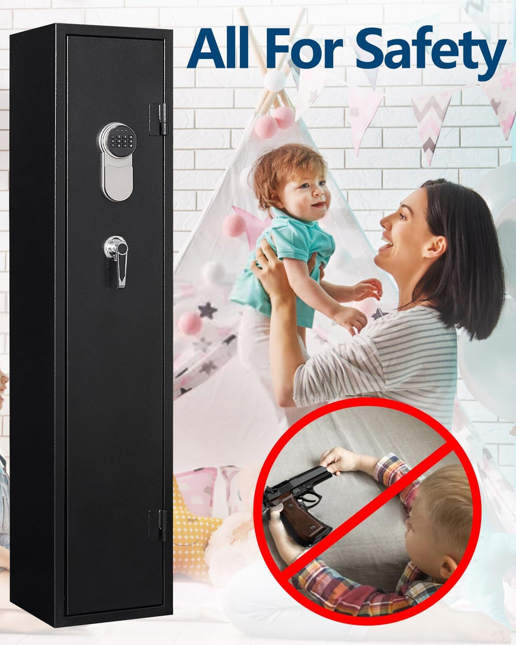 5-6 Gun Safe with Removable Shelfs and 3 Pistol Pocket I790