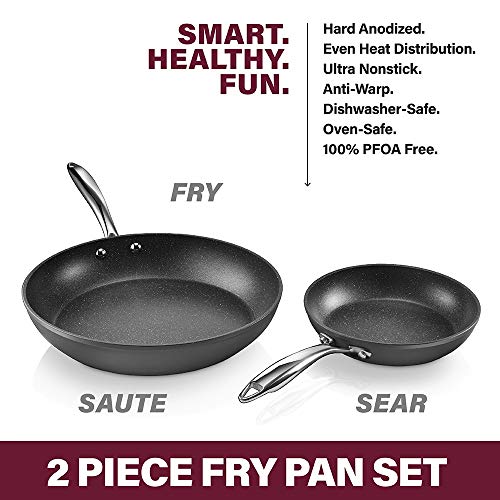 Hard Anodized Nonstick Frying Pan Set 10" & 11.5" Skillet Set Z838583