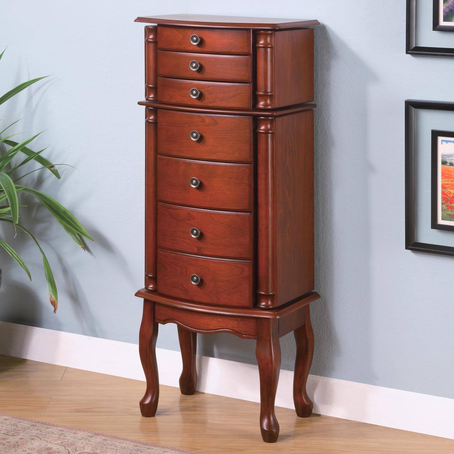 Warm Brown Jewelry Armoire P997