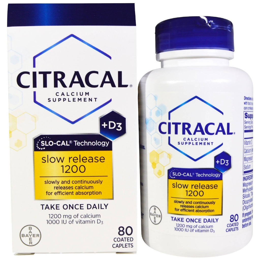 1200 Calcium Plus D Slow Release 80 Count (Pack of 3) G2209