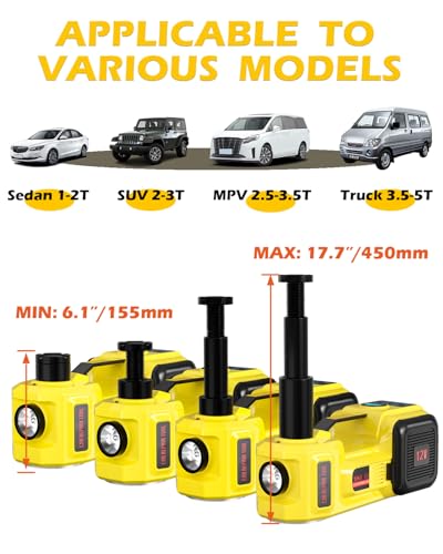 5 Ton 12V Electric Car Jack with E-Impact Wrench, Tire Inflator Pump and LED Light S669372