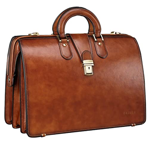 Vintage Leather Briefcase 15.6 Inch Work Bag T408