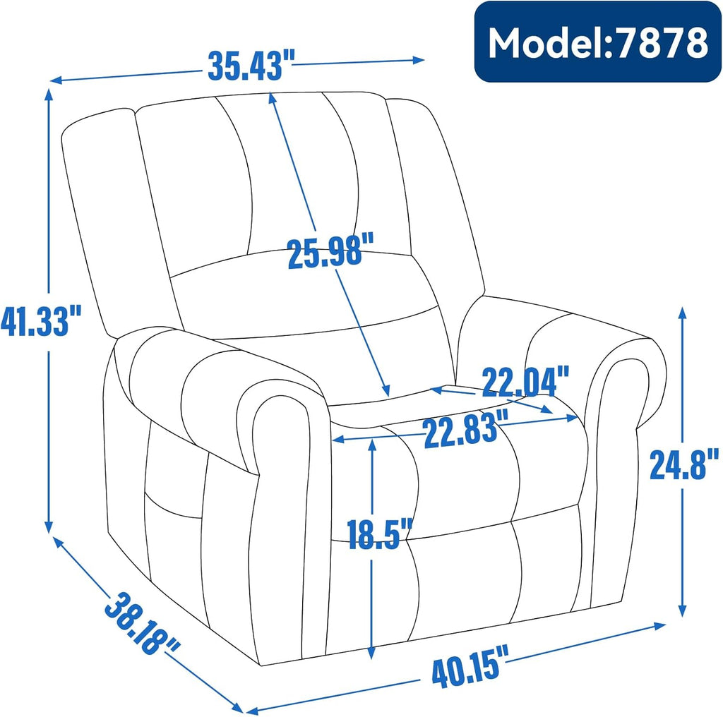 Brown Genuine Leather Power Lift Recliner Chair with Heat Massage X674518