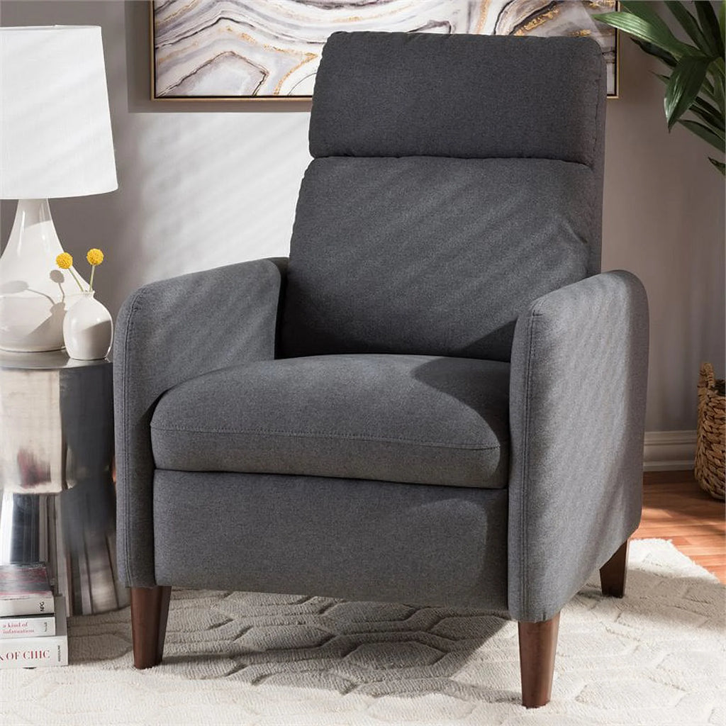 Gray and Walnut Recliner A152