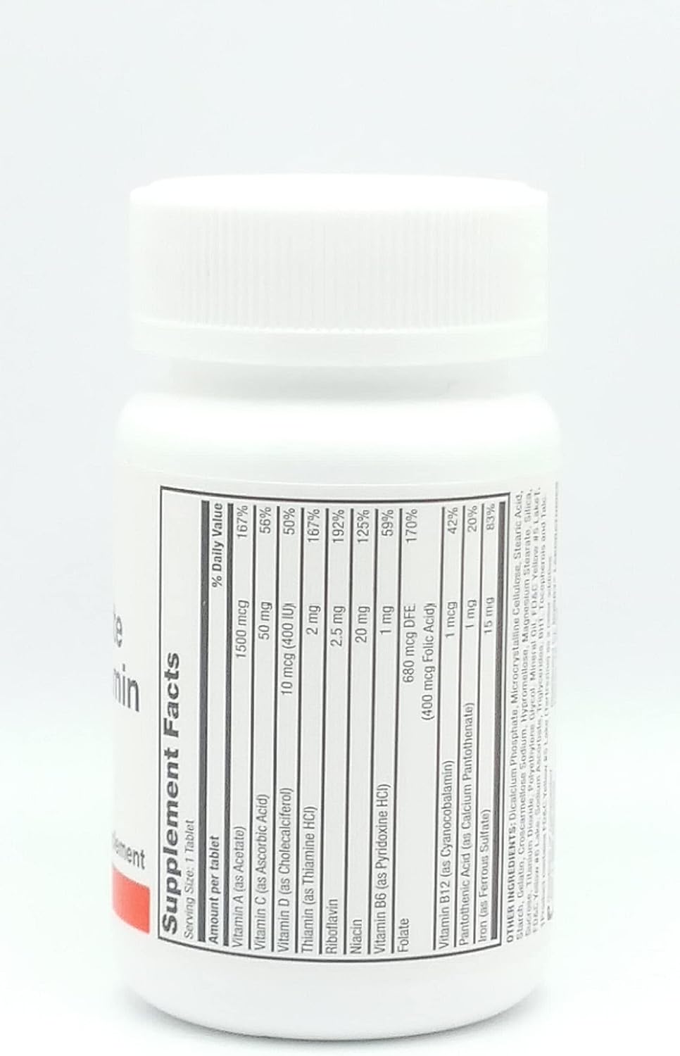 Multivitamin with Iron Multimineral Supplement 100 Tablets W1123