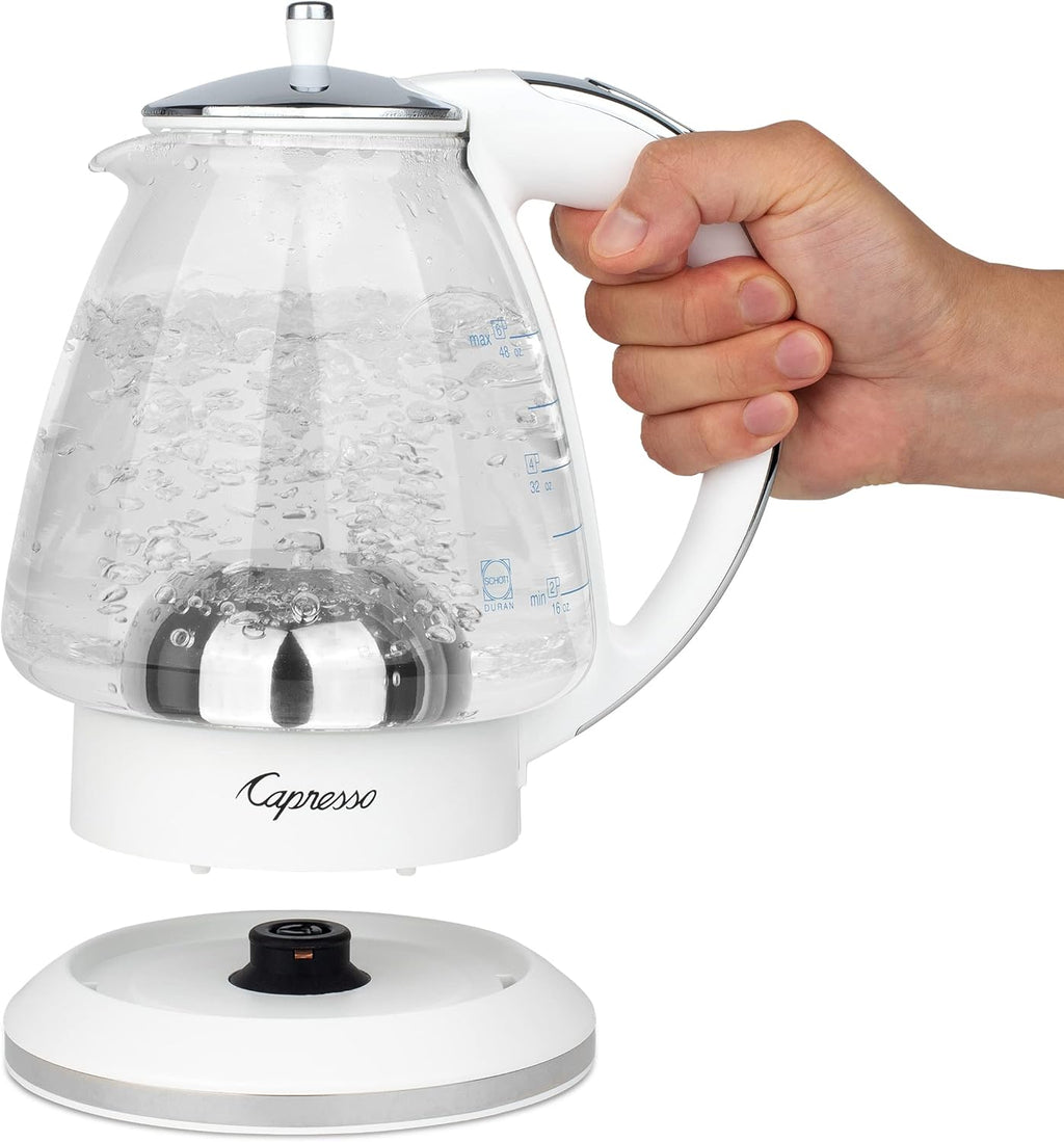 White 48 oz Glass Kettle V1896