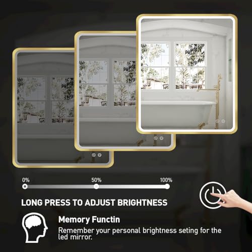 Black Metal Frame LED Bathroom Mirror A93626
