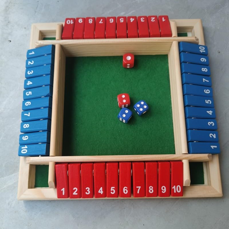 Wooden 8 Inches 2-4 Player Shut The Box Dice Game A3024