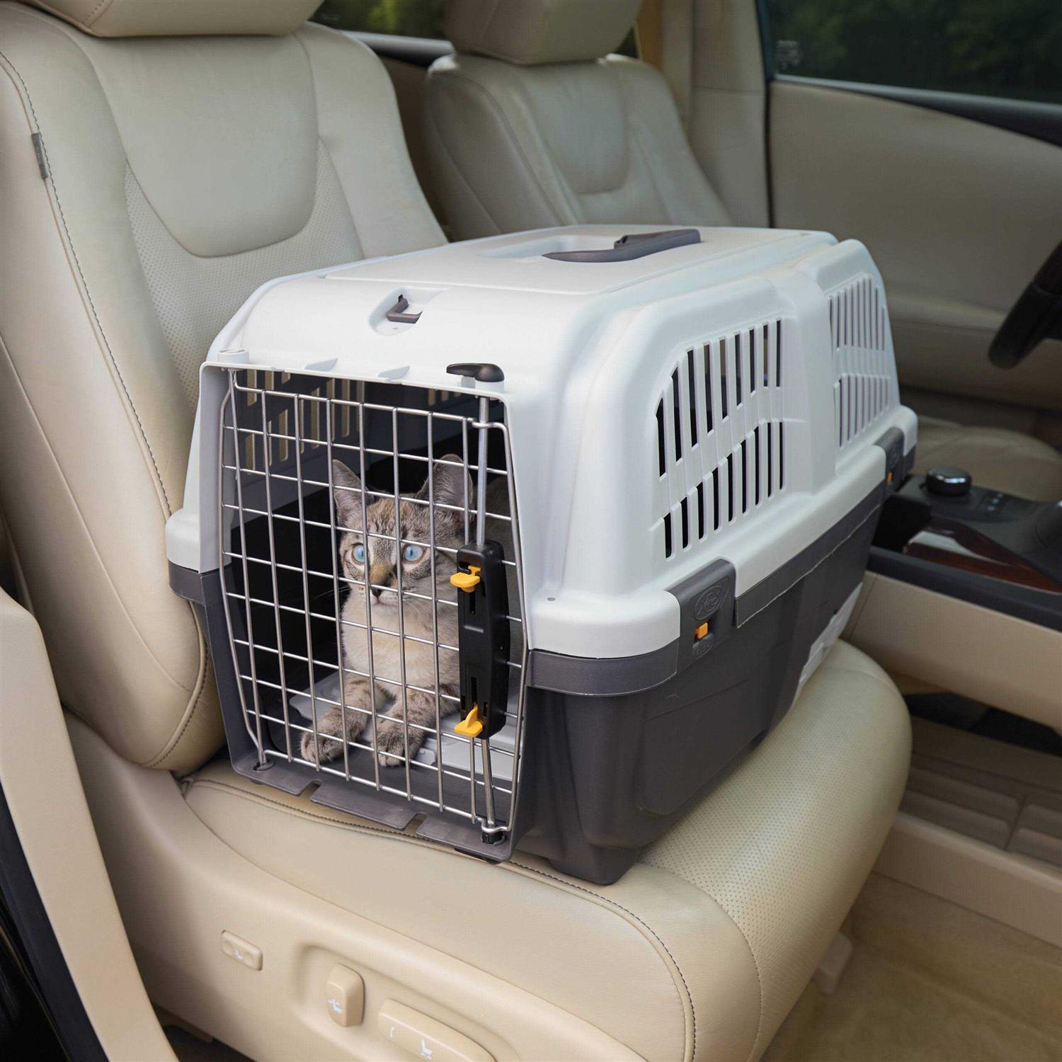 Plastic Cat Carrier with Integrated Litter Pan Z53130