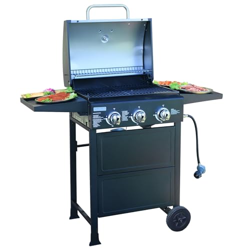 3 Burner Propane Gas Grill with Thermometer H84363