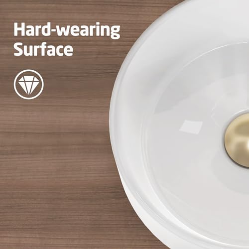 White 16 Inch Round Vessel Sink W569
